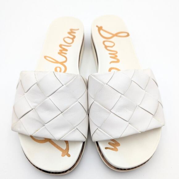 Sam Edelman Adaley Slide Sandal Women's Leather White Size US9M EU39 - Picture 9 of 11